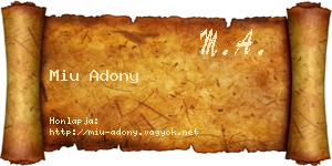 Miu Adony névjegykártya
